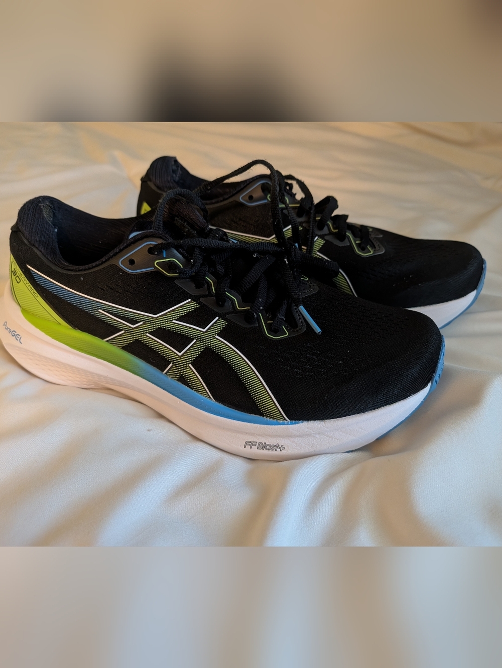ASICS Gel-Nimbus 20 Men’s Running Shoes Size 9 Black Blue Green PureGEL FF BLAST